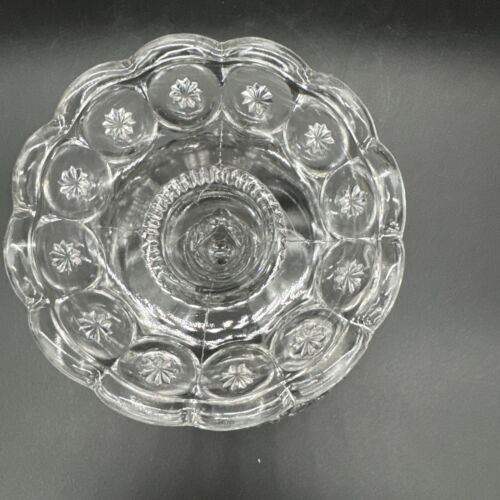 Moon and Stars Glass Compote, 7 1/4” T X 7 1/8” W