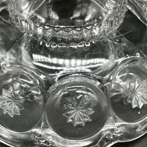 Moon and Stars Glass Compote, 7 1/4” T X 7 1/8” W