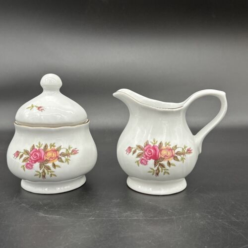Korona Poland Teapot W/ Creamer and Sugar, Rose Garden Design