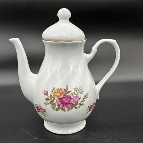 Korona Poland Teapot W/ Creamer and Sugar, Rose Garden Design