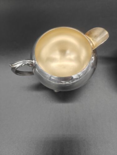 Vintage FB Rogers Silver Co Footed Sugar Bowl With Lid And Creamer Set