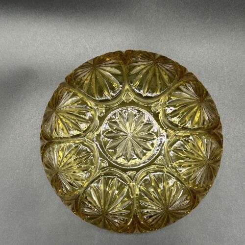 Vintage Anchor Hocking MEDALLION HONEY GOLD Amber Bowl Candy Dish In Egg Pattern