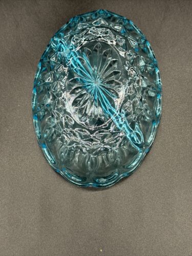 VIntage Hocking Light Blue Fairfield Pattern Divided oval Relish Tray