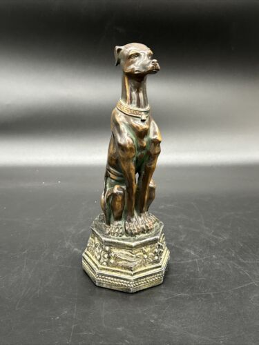Vintage Faux Bronze Dog Statue Statuette Figurine Greyhound