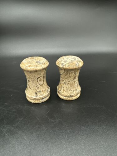 Stone Serving Set, Includes Small Plate, Salt And pepper Shaker & Two Containers