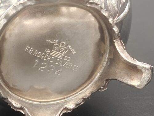 Vintage FB Rogers Silver Co Footed Sugar Bowl With Lid And Creamer Set
