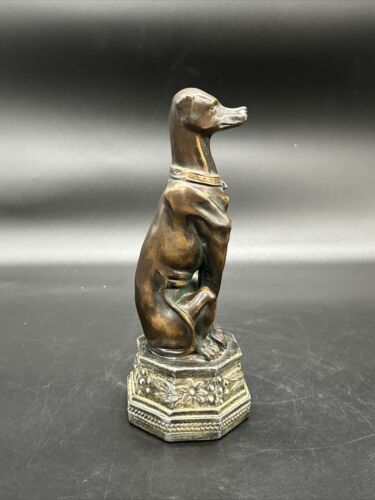 Vintage Faux Bronze Dog Statue Statuette Figurine Greyhound