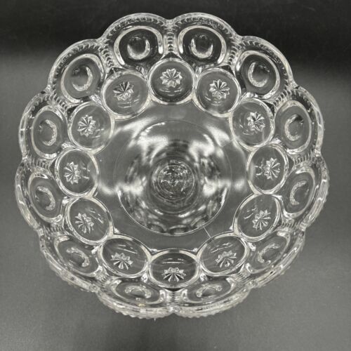 Moon and Stars Glass Compote, 7 1/4” T X 7 1/8” W