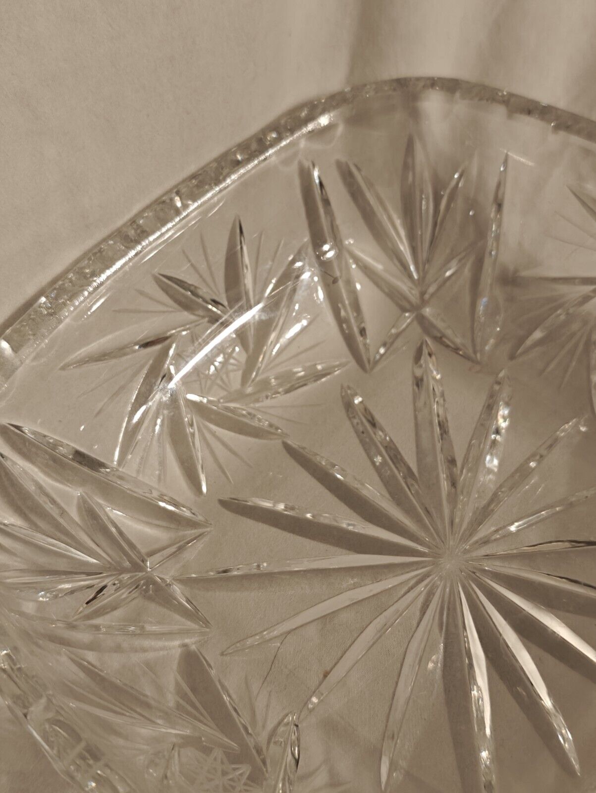 Vintage Eapg Anchor Hocking American Press Cut Star Pattern Glass Candy Dish