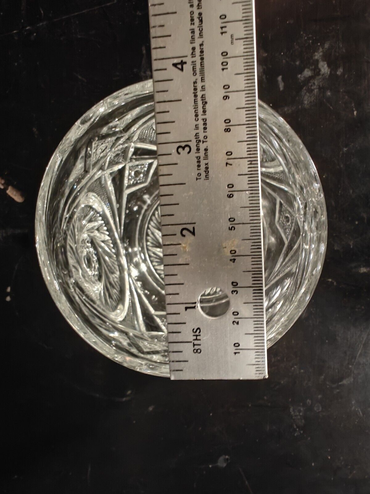 Vintage Aztec Cut Glass 3.5 x 3.5