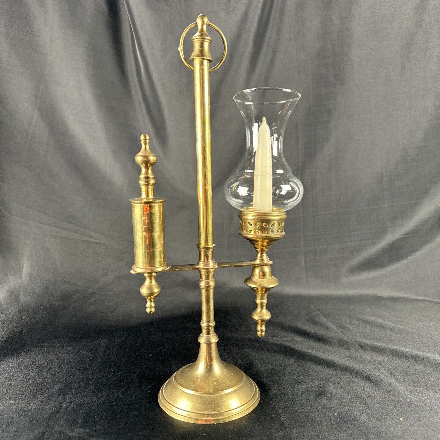 Vintage Brass Candlestick w/Counterweight 16” T