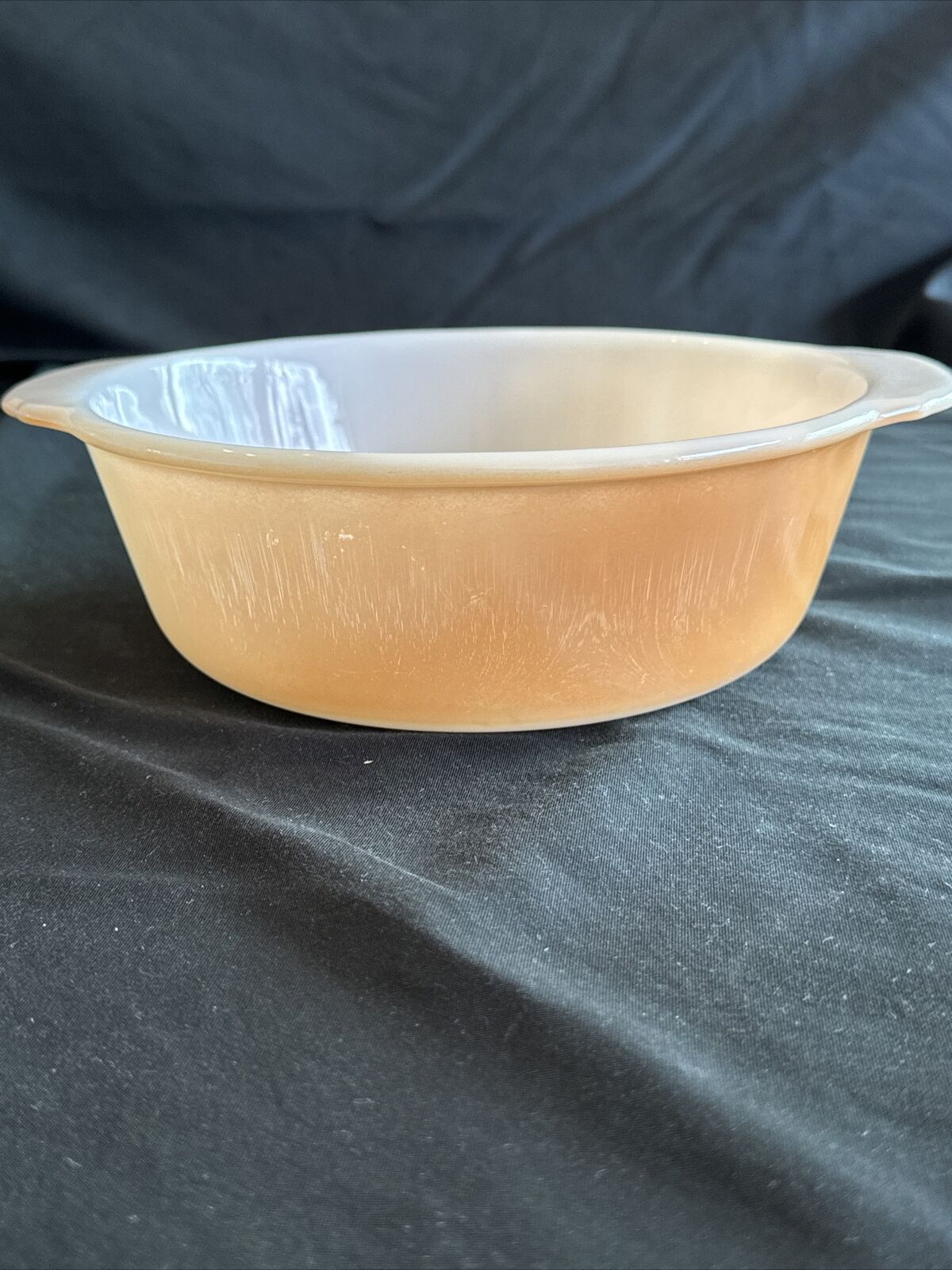 Fire King Peach Luster Oval Casserole Dish 2qt. VTG