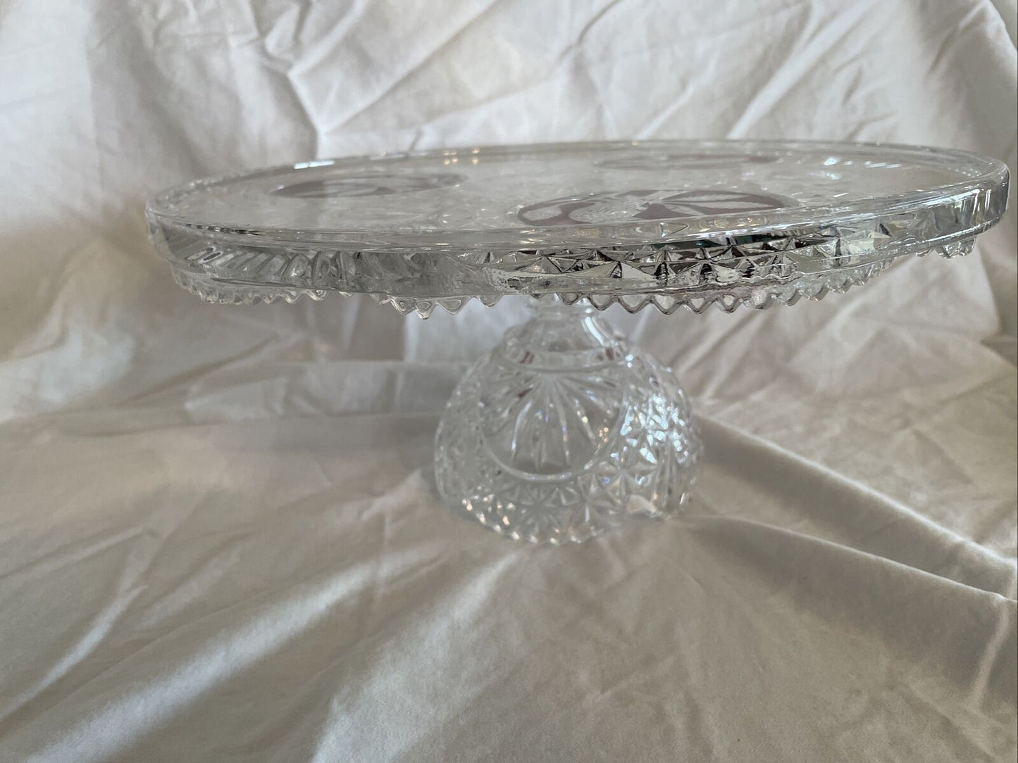 Hofbauer Lead Crystal Ruby Red Bird Platter