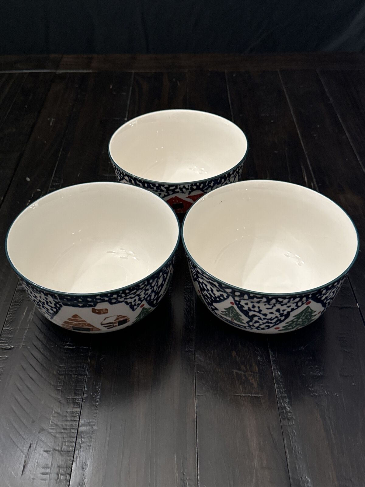 Vintage Teinshan Stoneware Wilderness Holiday Bowls