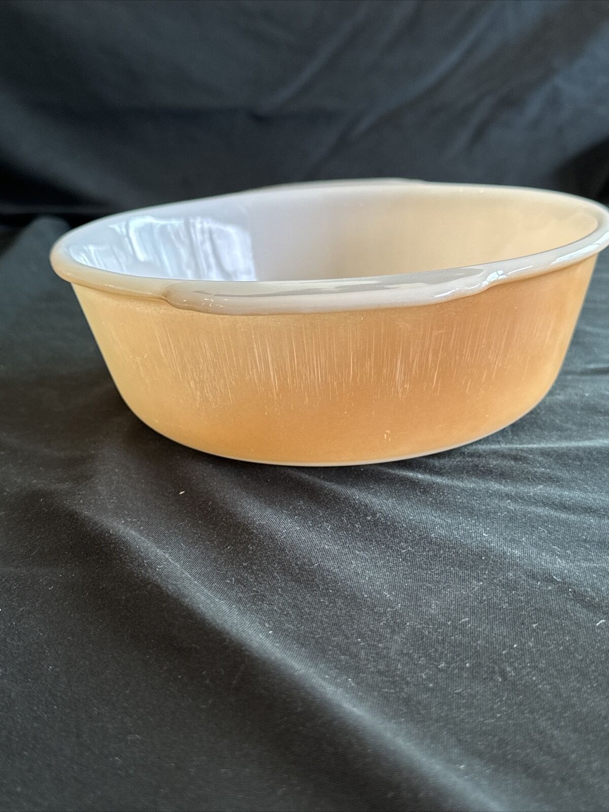 Fire King Peach Luster Oval Casserole Dish 2qt. VTG