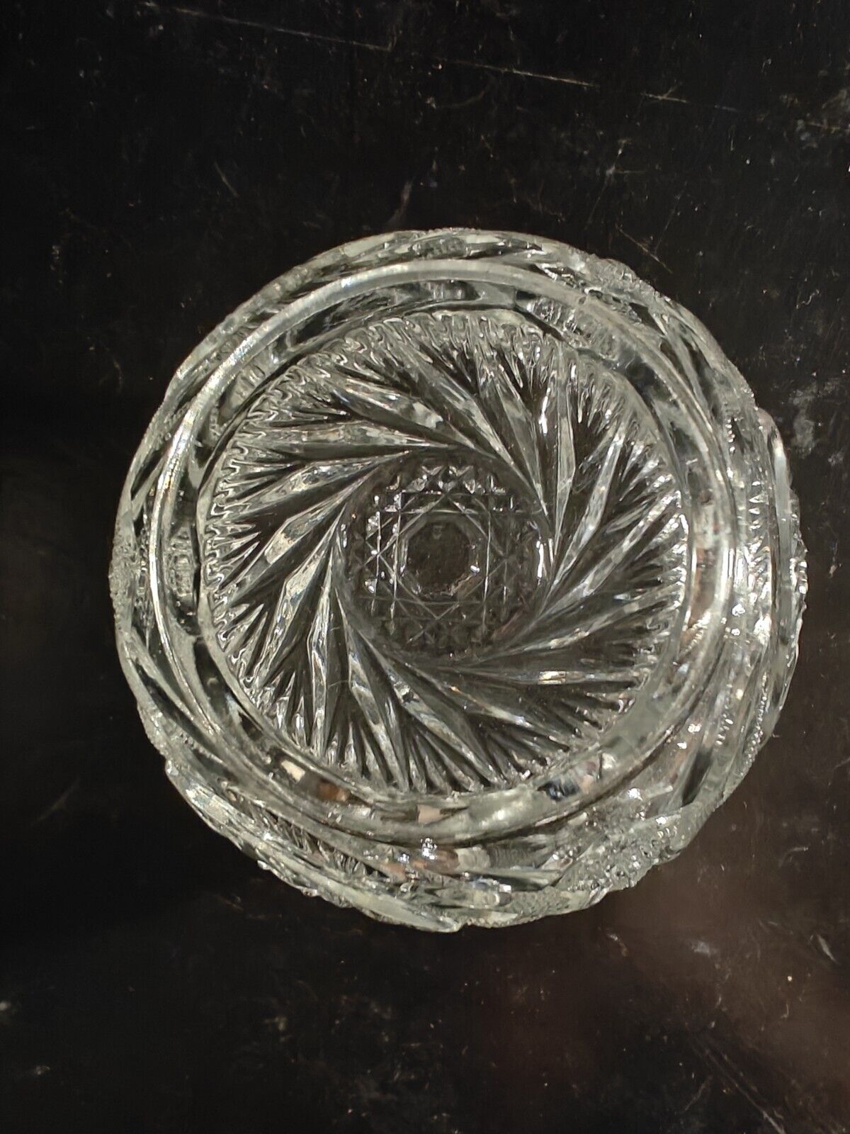 Vintage Aztec Cut Glass 3.5 x 3.5