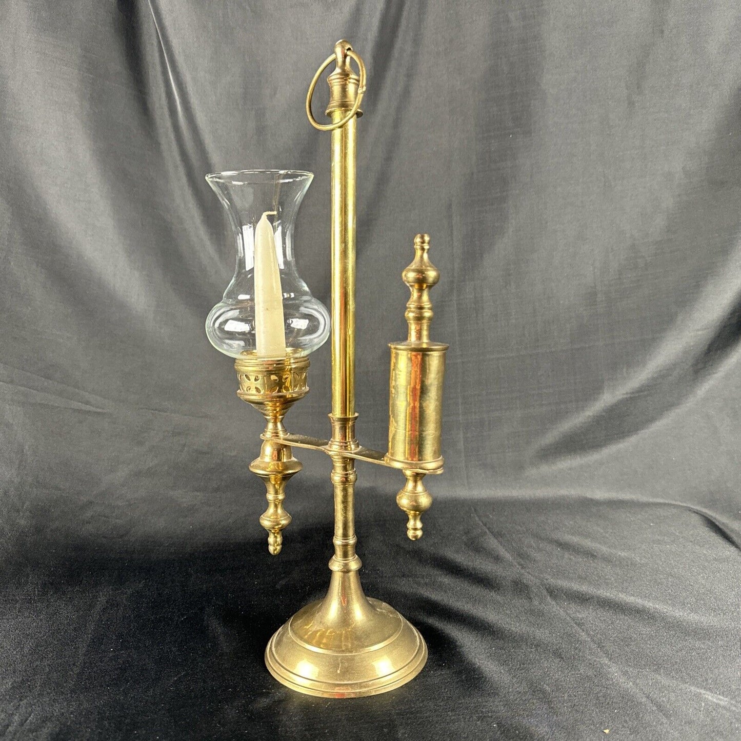 Vintage Brass Candlestick w/Counterweight 16” T