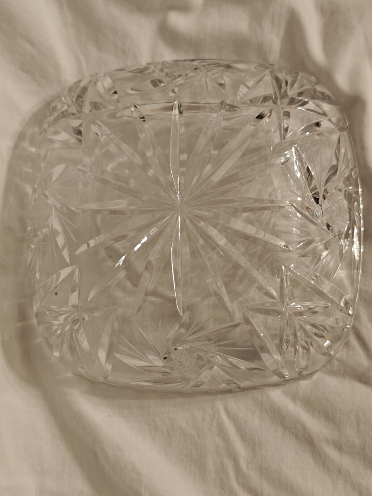 Vintage Eapg Anchor Hocking American Press Cut Star Pattern Glass Candy Dish