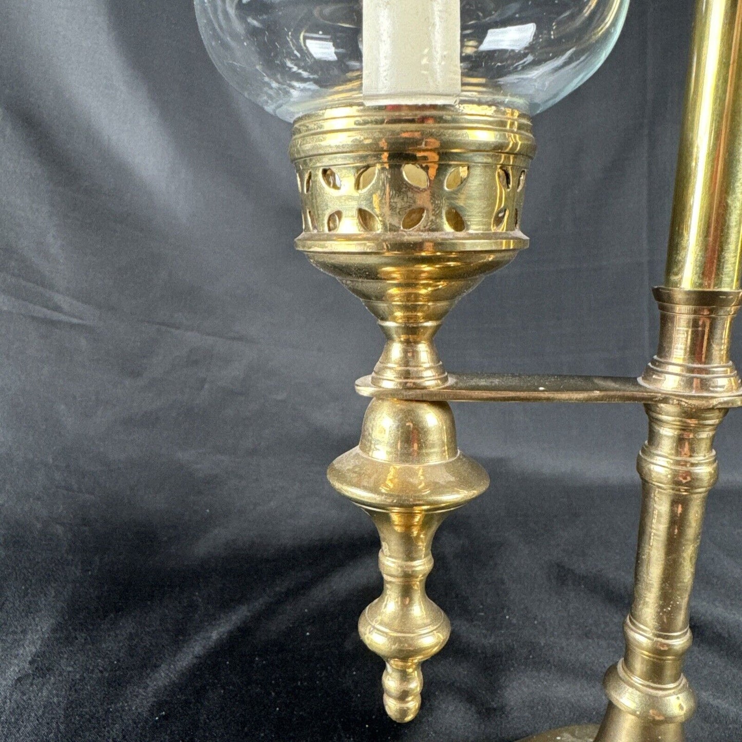 Vintage Brass Candlestick w/Counterweight 16” T