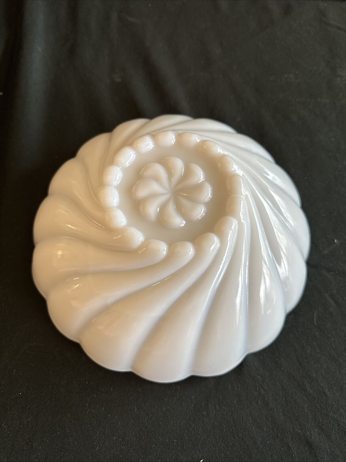 Vintage Hazel Atlas Swirl Milk Glass Bowl