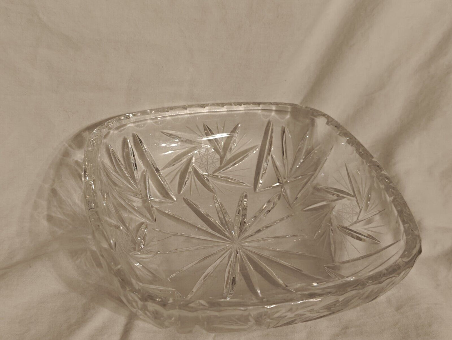 Vintage Eapg Anchor Hocking American Press Cut Star Pattern Glass Candy Dish