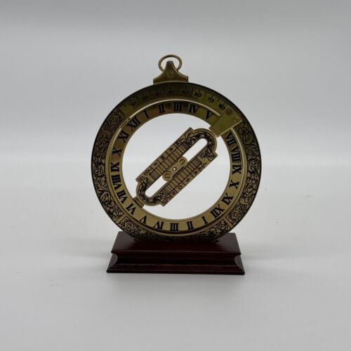 FRANKLIN MINT 1987 UNIVERSAL EQUINOCTIAL RING DIAL WITH BASE AND STAND