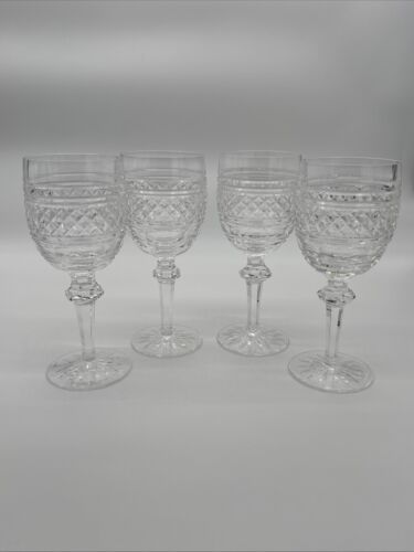 Waterford Castletown Hand Cut Crystal Wone Goblets, [Set Of Four]