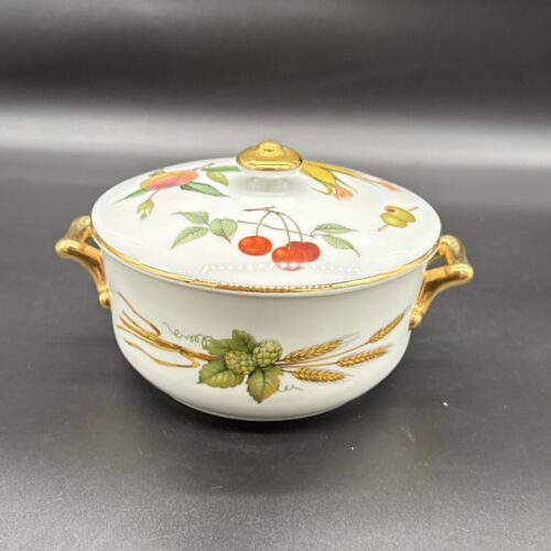 Royal Worcester Fine Porcelain Evesham Gold Oval Casserole Dish, Shape 28