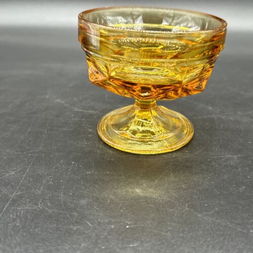 Set Of 4 Vintage Anchor Hocking Fairfield Amber Sherbet Dessert Goblets