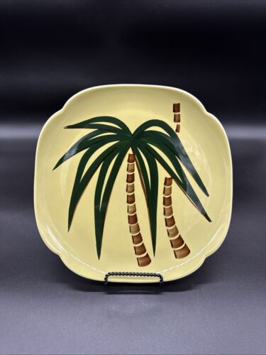 Continental Kilns "Tahiti" 10 Inch Plate Green Palm Tree