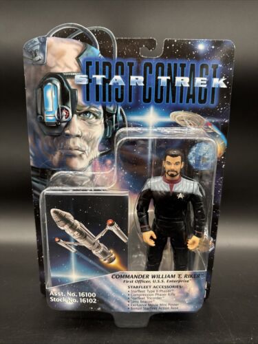 Star Trek First Contact Playmates Commander Riker Action Figure Sealed 1996