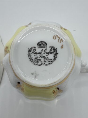 Royal Grafton TeaCup & Saucer Fine Bone China Yellow With Gold Trim Vintage