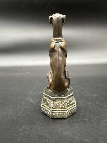 Vintage Faux Bronze Dog Statue Statuette Figurine Greyhound