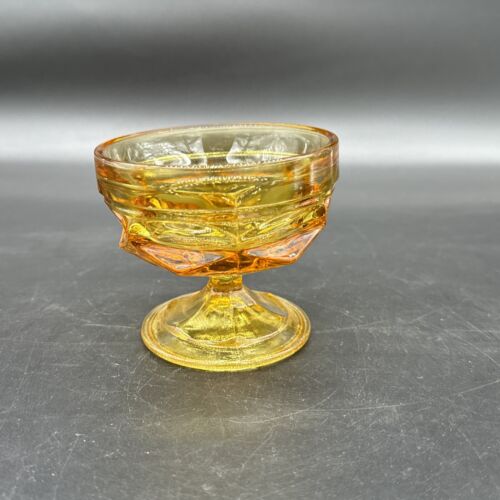 Set Of 4 Vintage Anchor Hocking Fairfield Amber Sherbet Dessert Goblets