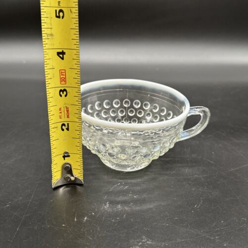 Vintage Anchor Hocking Moonstone Glass Cup, 3.75” - Qty 3