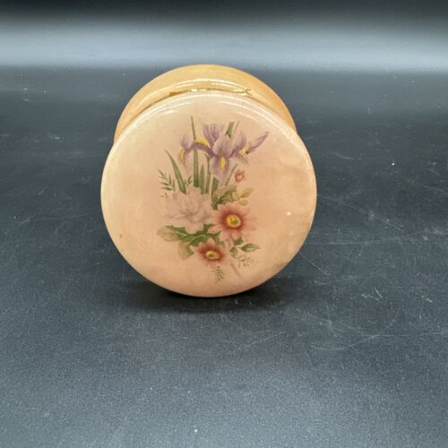 Italian Genuine Alabaster Hand Carved Hinged Jewelry Trinket Box, Vintage