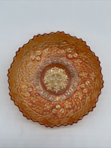 Fenton Marigold, Cherry Chain Glass Dish