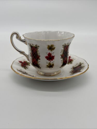 Royal Adderley Ridgway Potteries Ltd. Tea Cup and Saucer, Maple Leaf Tartan