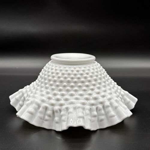 Vintage Fenton Milk Glass Hobnail Fluted Dish