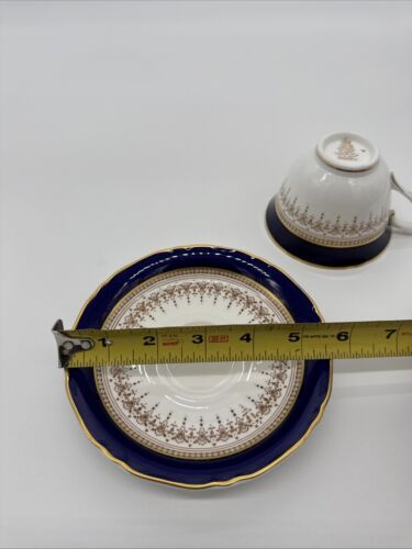 Royal Worcester Fine Bone China Cup and Saucer Set in Regency Blue Pattern