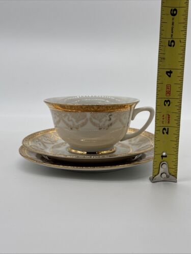 Real Translucent China, Three Piece Tea Set, Princess Rose