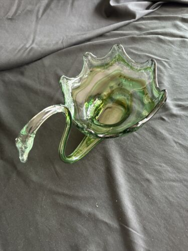 Vintage Hand Blown Glass Swan Bowl