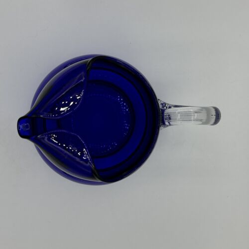 Vintage Louie Glass Co. Art Deco Style Cobalt Blue Harpo Pitcher