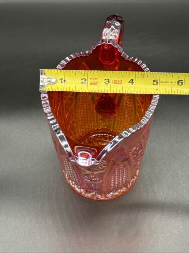 Indiana Ruby Red Sunset Amberina Carnival Glass Heirloom Water Pitcher