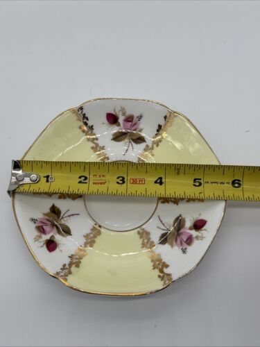 Royal Grafton TeaCup & Saucer Fine Bone China Yellow With Gold Trim Vintage