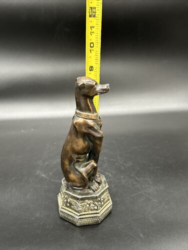 Vintage Faux Bronze Dog Statue Statuette Figurine Greyhound