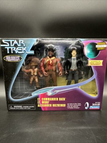 Star Trek TNG Holodeck Series Worf Data Fistful Of Datas 1998 Playmates Figures