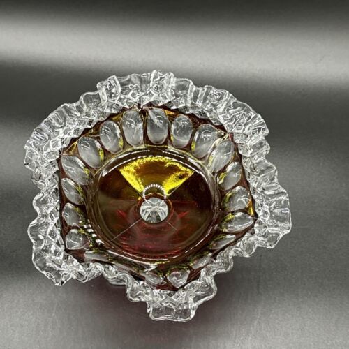 5" WESTMORELAND Waterford Ruby Bowl Ruffled Compote