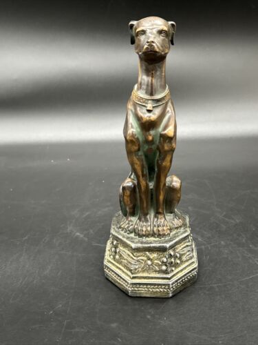 Vintage Faux Bronze Dog Statue Statuette Figurine Greyhound