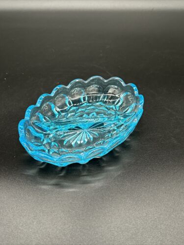 VIntage Hocking Light Blue Fairfield Pattern Divided oval Relish Tray